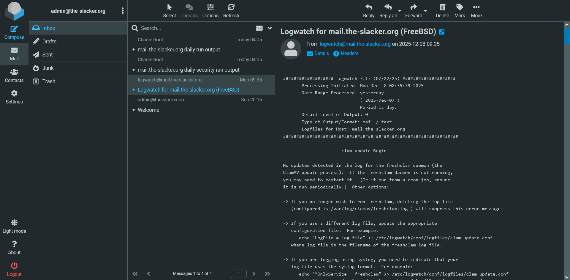 FreeBSD Roundcube Screenshot