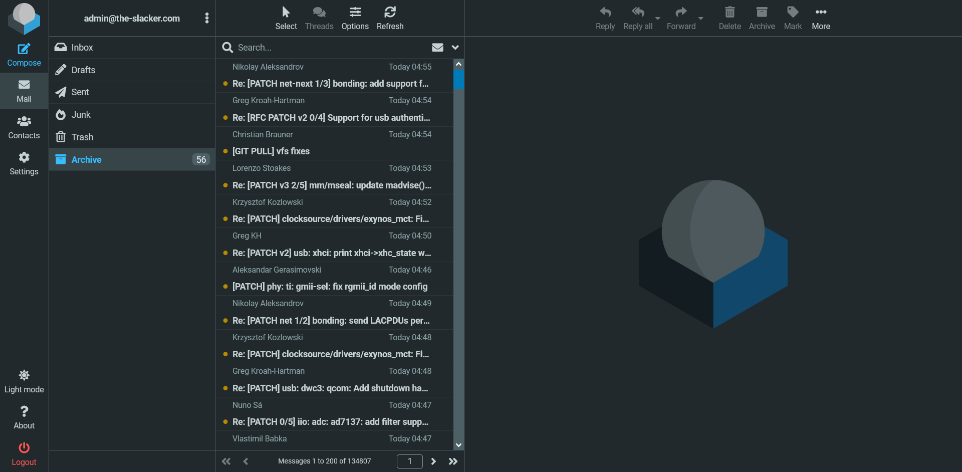Slackware Linux Roundcube Screenshot